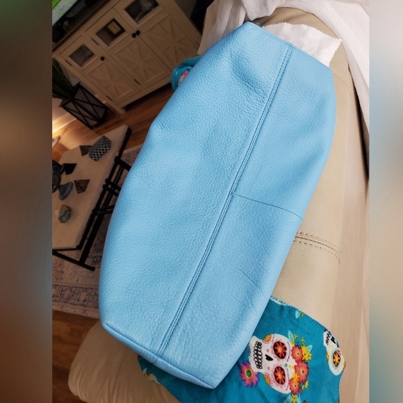 Tory Burch Baby Blue Marion Slouchy Tote - Picture 7 of 13